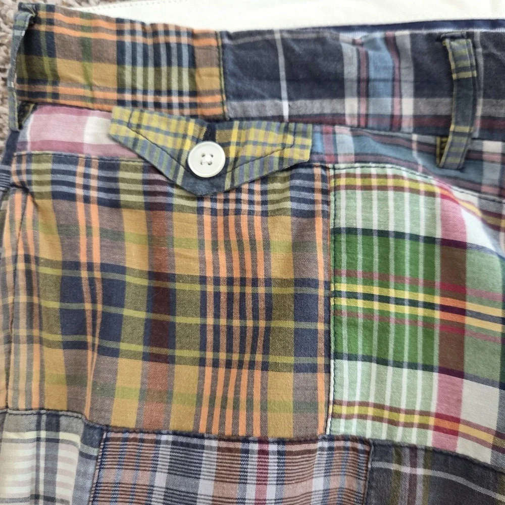 Polo Ralph Lauren Patchwork Authentic India Madras Shorts Mens 36 Cotton Preppy
